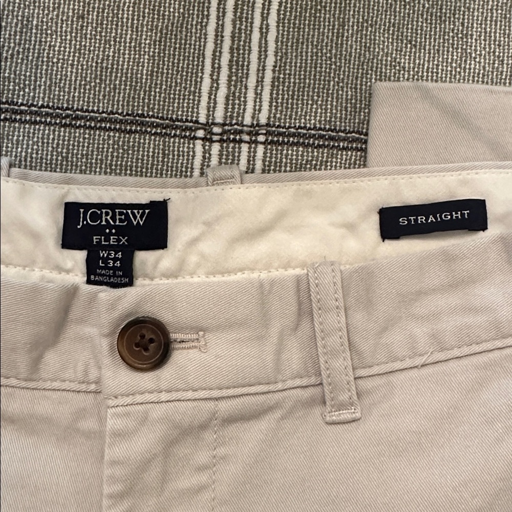 TWO J.Crew Flex Straight Khaki Chino Trousers 34x34 - Picture 3 of 7